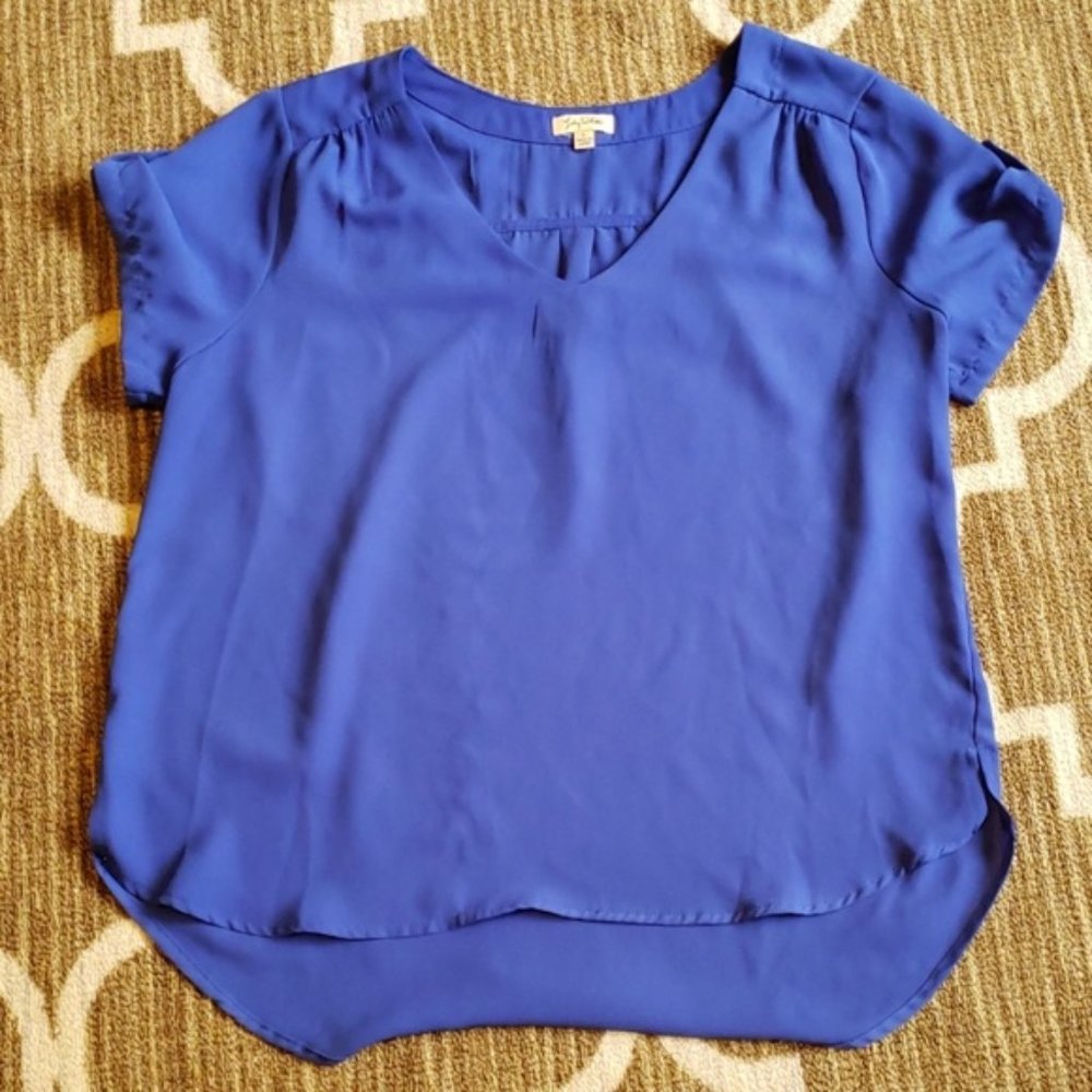 Bright blue top